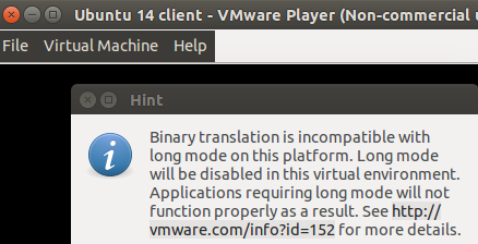 Erreur VmWare pour non configuration dans le bios de la compatibilité IntelVM