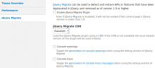 jquery_update v 7.x-3.0-alpha2 : écran migrate